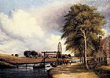 Frederick William Watts The Lock At Stanton On The Little Ouse In Norfolk painting
